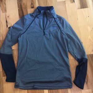 The North Face heather blue long sleeve, size M
